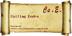 Csillag Endre névjegykártya